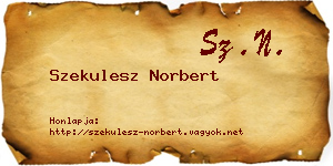Szekulesz Norbert névjegykártya