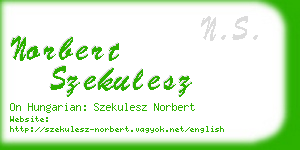 norbert szekulesz business card